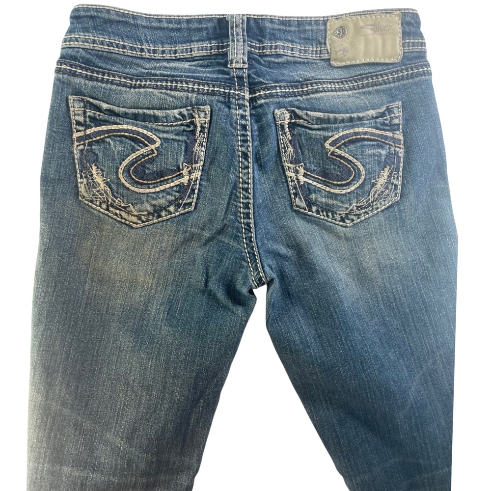 Silver Jeans Aiko Bootcut Womens Blue Contrast Stitch Denim Jeans W26 L31 - Picture 2 of 11
